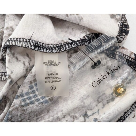 Calvin Klein Snake Print Long Sleeve Button Up Collared Blouse Top Size Medium - Picture 6 of 7